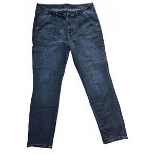 Natural Reflections Women's Slouchy Utility  Cargo Jeans Cotton Blend  Size 12